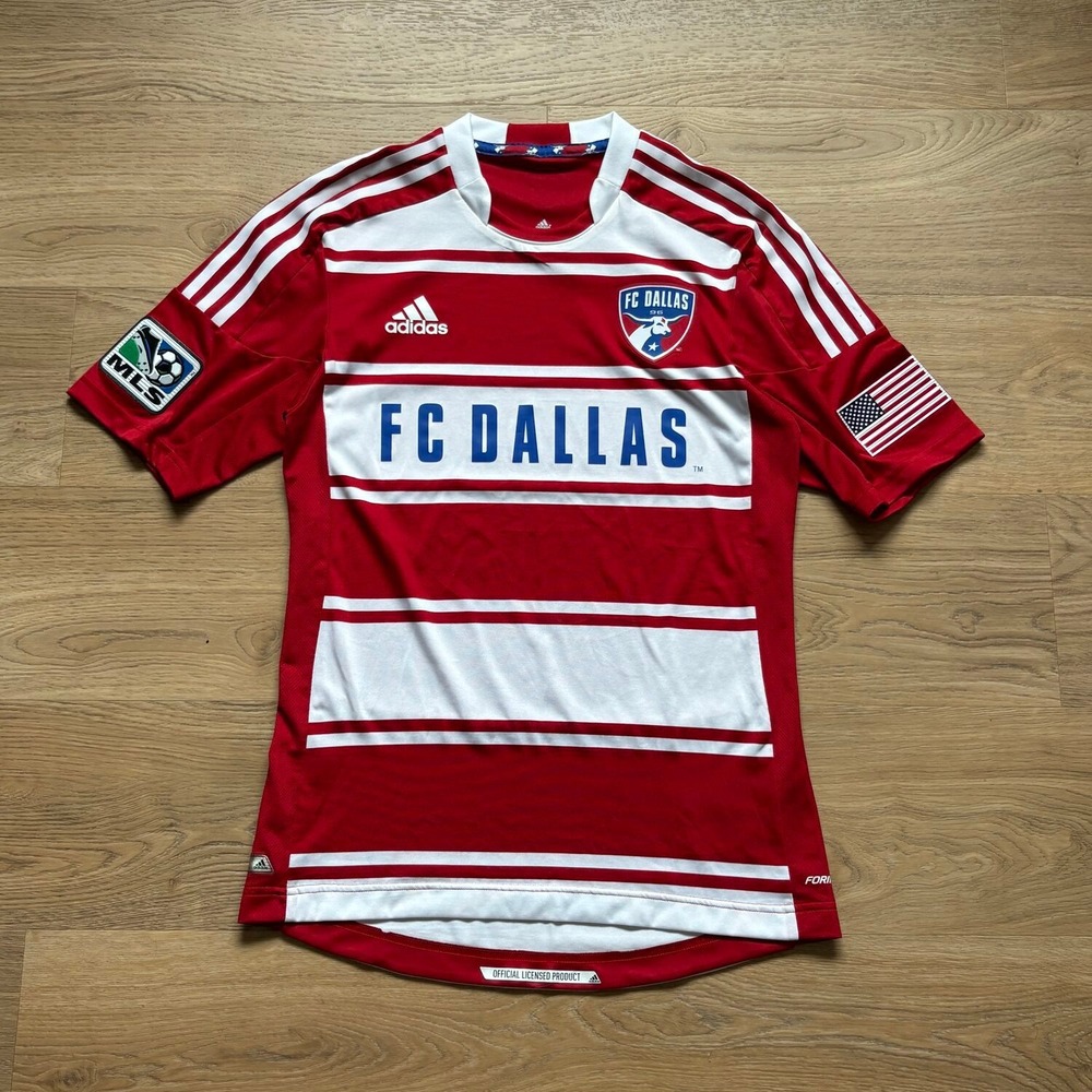 Adidas FC Dallas Soccer Jersey Mens S Red Excellent MLS Climacool Hoops